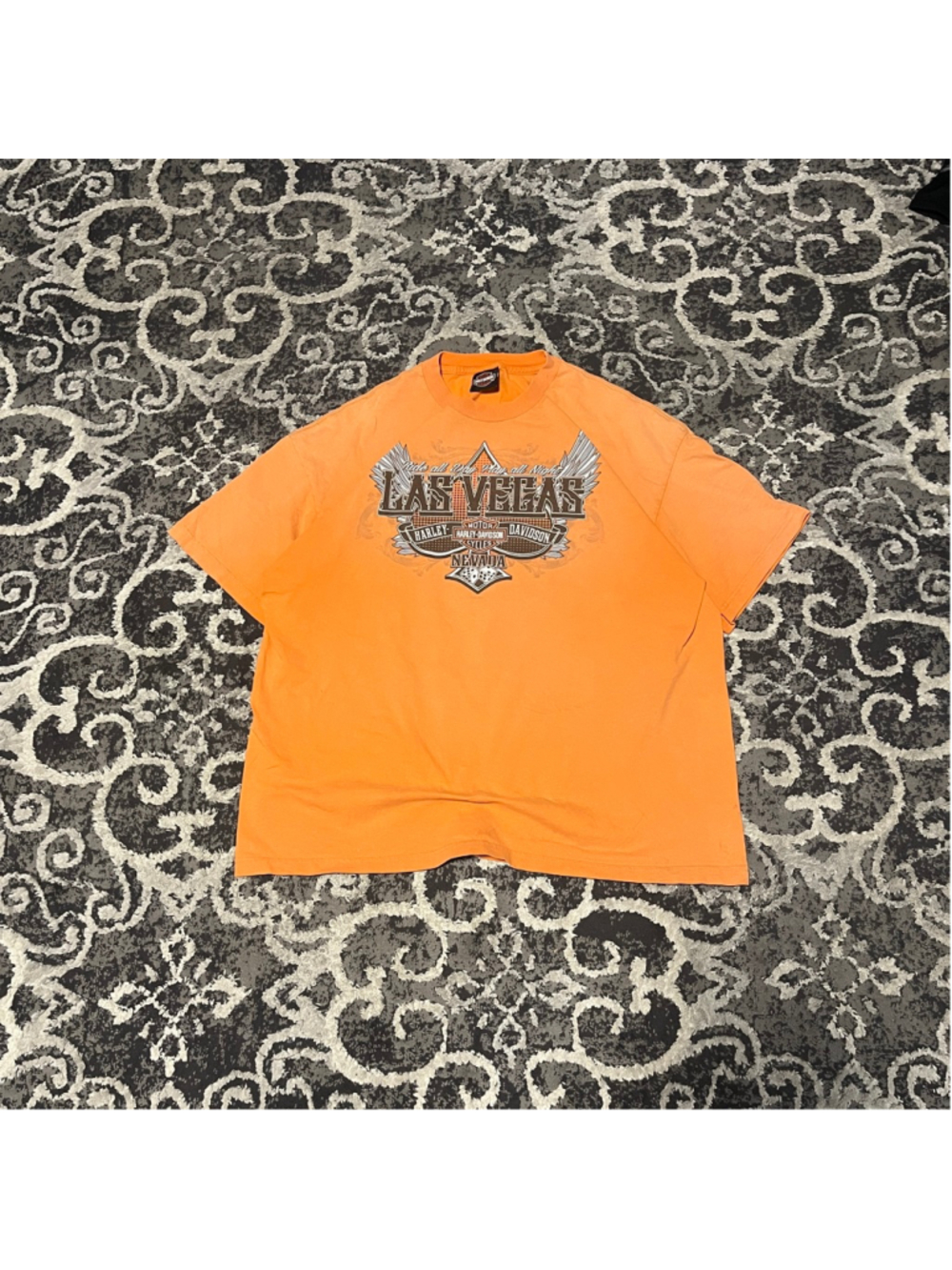Men's Harley-Davidson Orange Las Vegas Short Sleeve Tee XXL